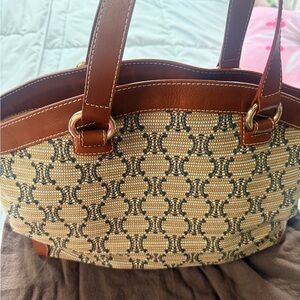 Brown and Beige Designer Tote Bag